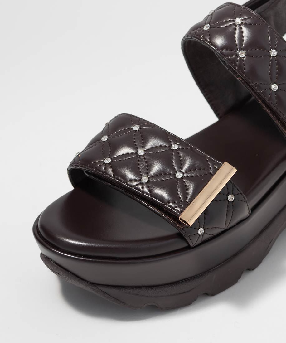  「ビジュー&times;キルティング スポーツサンダル」|サンダル|