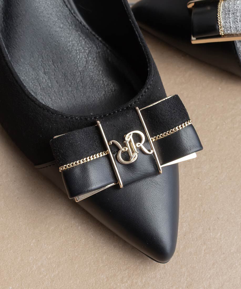  「【走れる美脚パンプス】コンビマテリアルリボンフィットパンプス」|パンプス|