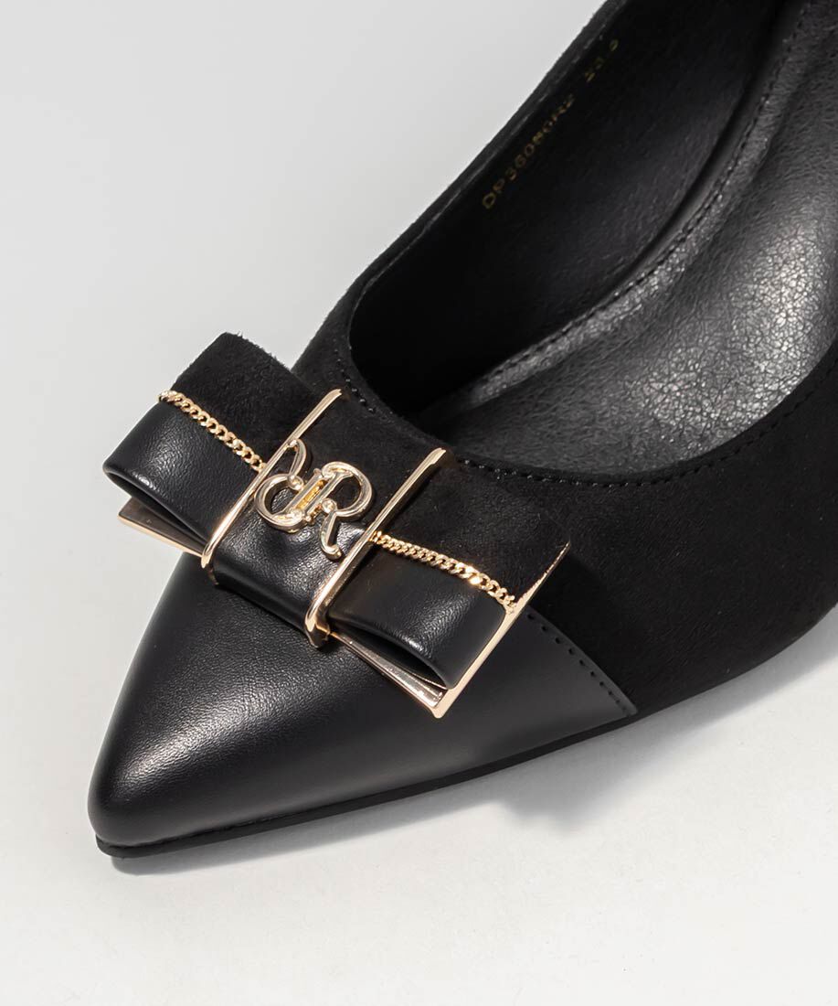  「【走れる美脚パンプス】コンビマテリアルリボンフィットパンプス」|パンプス|