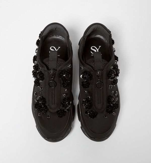 SY UNITED ARROWS「＜SY＞フラワービジュー ジップ スニーカー55&uarr;」|スニーカー|