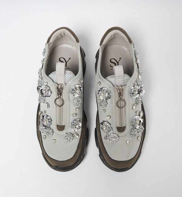 SY UNITED ARROWS「＜SY＞フラワービジュー ジップ スニーカー55&uarr;」|スニーカー|