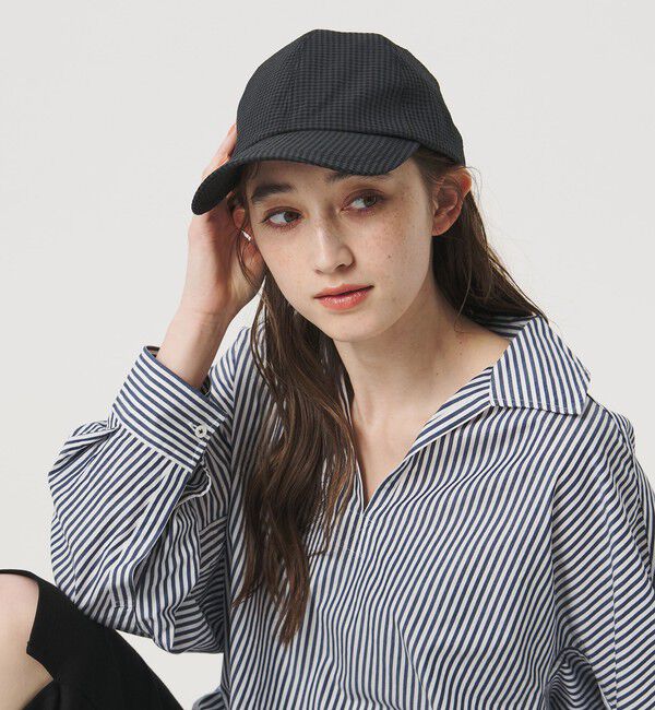 UNITED ARROWS「ギンガムチェック キャップ UV」|キャップ・キャスケット|BLACK