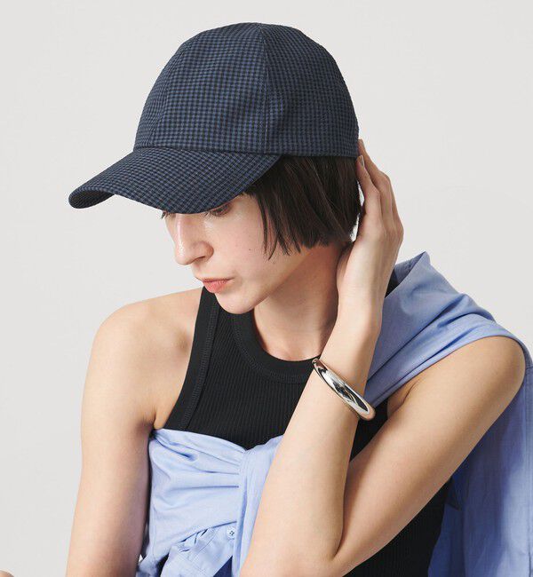 UNITED ARROWS「ギンガムチェック キャップ UV」|キャップ・キャスケット|NAVY