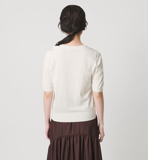 UNITED ARROWS「18G ハーフスリーブ クルーネックニット ‐ウォッシャブル‐」|ニット・セーター|