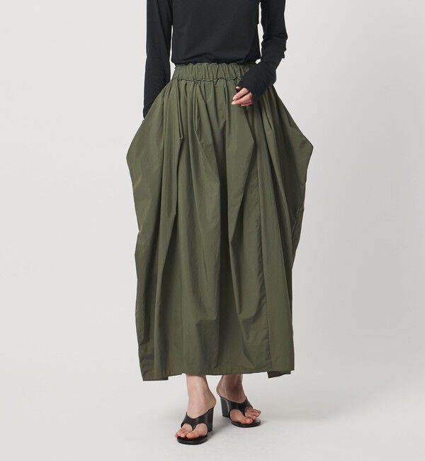 AEWEN MATOPH「＜AEWEN MATOPH＞ナイロンタックコクーンスカート ‐ ウォッシャブル ‐」|スカート|OLIVE