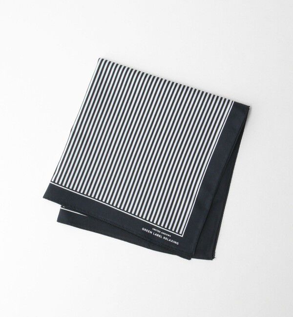 UNITED ARROWS green label relaxing「GLR シーアイランド ストライプ ハンカチ」|ハンカチ|BLACK