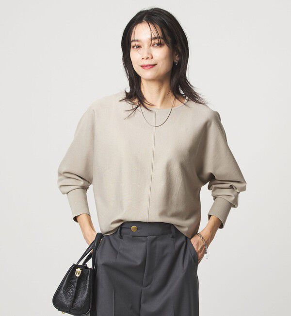 UNITED ARROWS green label relaxing「ブライト フォルム ドルマン プルオーバー ニット」|ニット・セーター|BEIGE