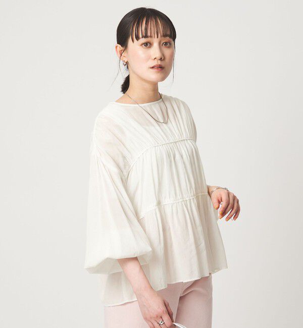 UNITED ARROWS green label relaxing「全方位映えギャザーブラウス」|シャツ・ブラウス|