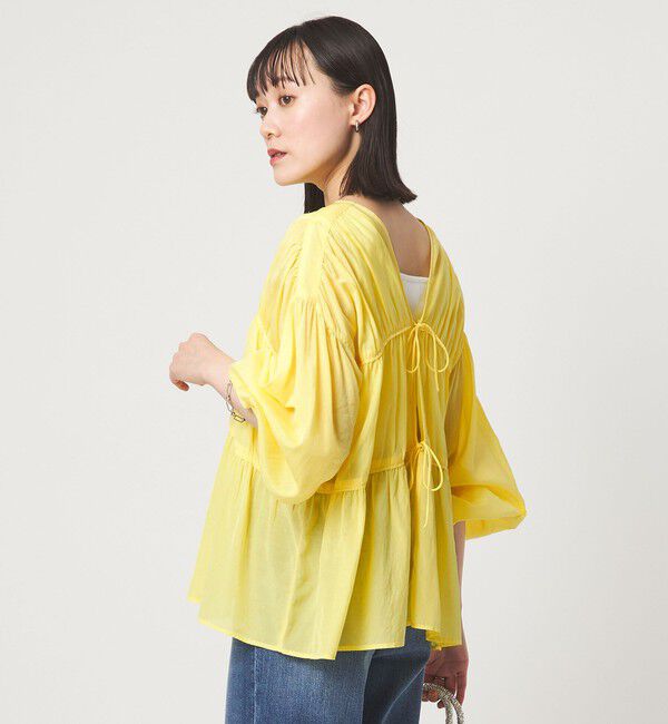 UNITED ARROWS green label relaxing「全方位映えギャザーブラウス」|シャツ・ブラウス|YELLOW