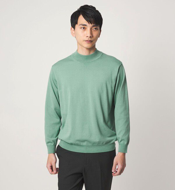 UNITED ARROWS green label relaxing「MTB コットン ハイゲージ モックネック ニット」|ニット・セーター|LIME