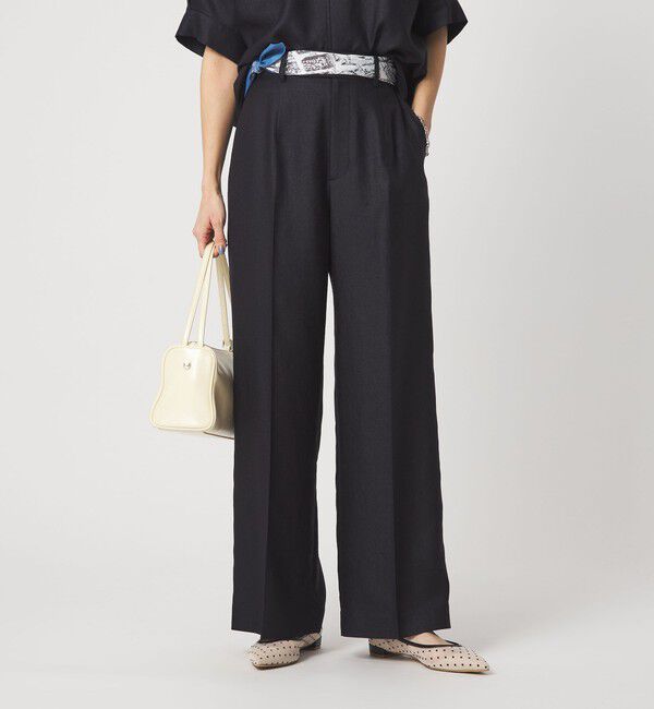 UNITED ARROWS green label relaxing「［size SHORT/TALLあり］リネンライク ストレート パンツ」|スラックス|