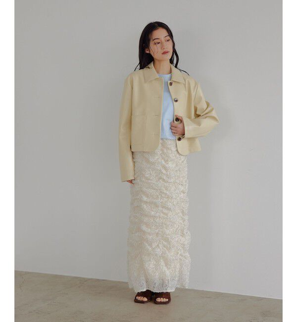 EMMEL REFINES「＜EMMEL REFINES＞EM ドットペタル ギャザースカート」|スカート|