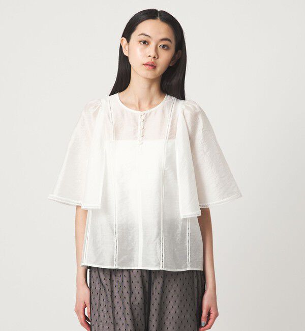 EMMEL REFINES「＜EMMEL REFINES＞EM ハシゴレース フレアスリーブ ブラウス」|シャツ・ブラウス|