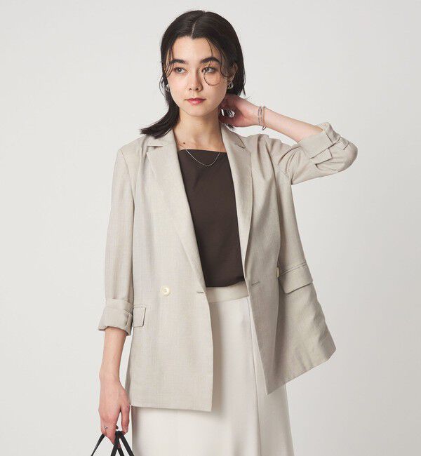 UNITED ARROWS green label relaxing「［size SHORTあり］ライト リネンライク ジャケット UVカット 通気性」|テーラードジャケット|