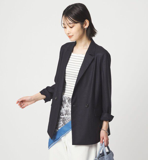 UNITED ARROWS green label relaxing「［size SHORTあり］ライト リネンライク ジャケット UVカット 通気性」|テーラードジャケット|