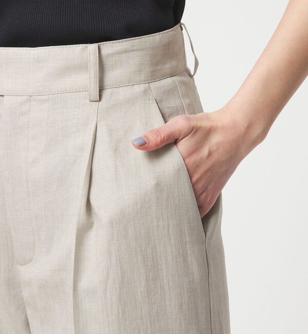 UNITED ARROWS green label relaxing「［size SHORT/TALLあり］ライト リネンライク ストレート パンツ UVカット 通気性」|スラックス|