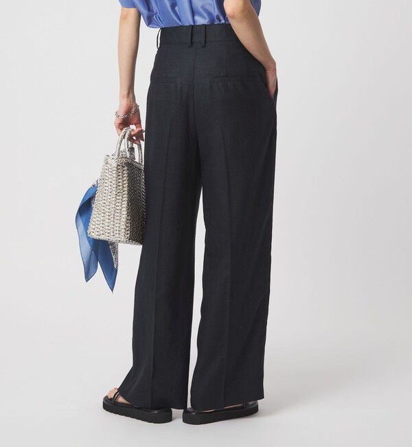 UNITED ARROWS green label relaxing「［size SHORT/TALLあり］ライト リネンライク ストレート パンツ UVカット 通気性」|スラックス|