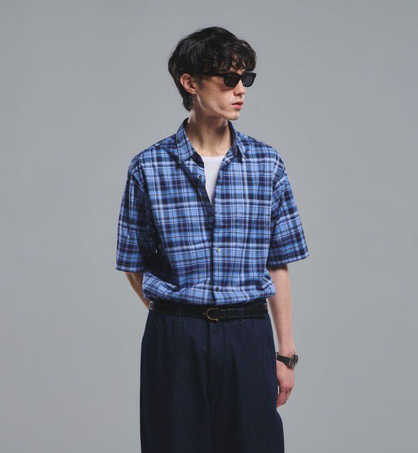 UNITED ARROWS green label relaxing「トーマスメイソン ジャストルーズ チェック柄 半袖 シャツ」|シャツ・ブラウス|COBALT