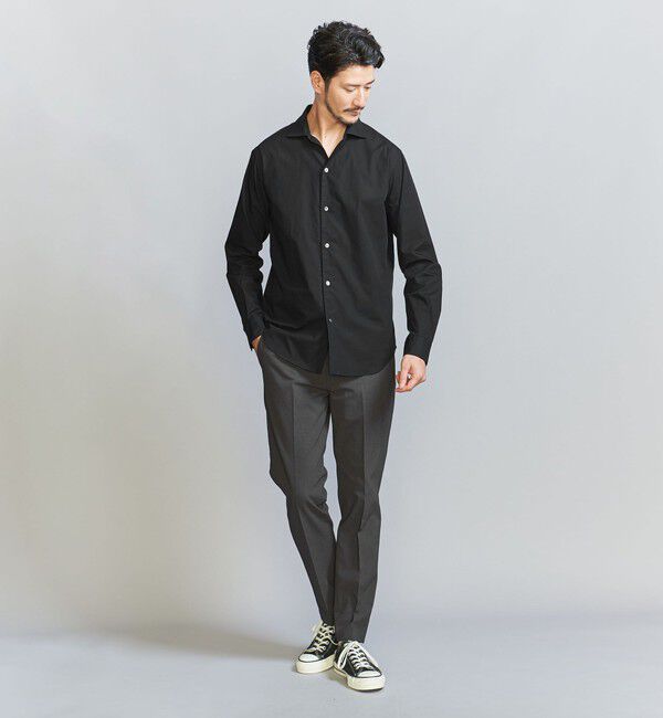 BEAUTY&YOUTH UNITED ARROWS「【WEB限定 WARDROBE SMART】コットン ワイドカラー スキッパー シャツ」|シャツ・ブラウス|