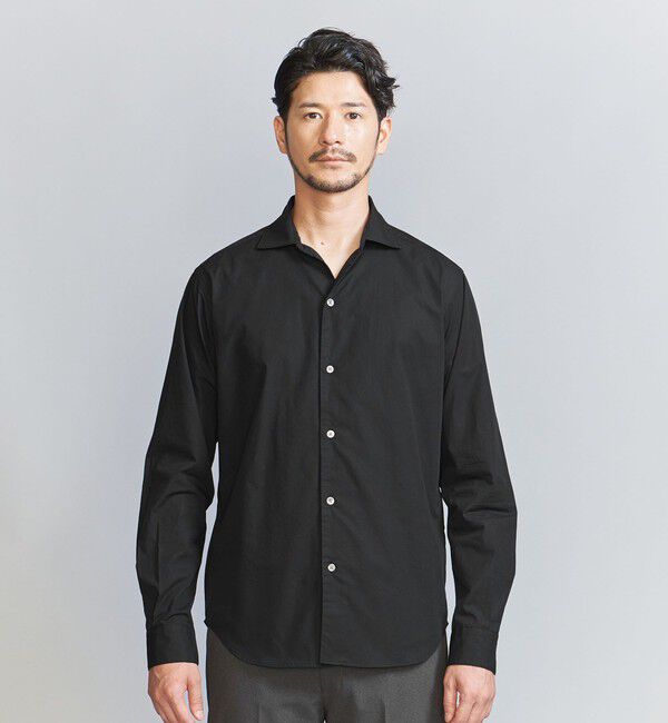 BEAUTY&YOUTH UNITED ARROWS「【WEB限定 WARDROBE SMART】コットン ワイドカラー スキッパー シャツ」|シャツ・ブラウス|