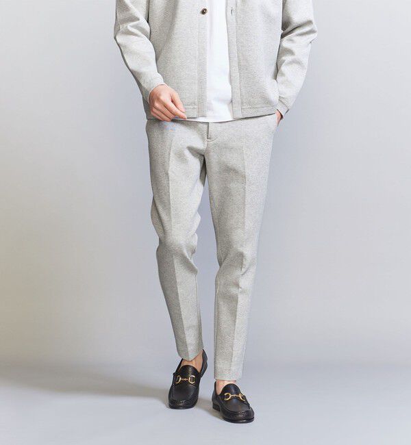 BEAUTY&YOUTH UNITED ARROWS「【WEB限定 WARDROBE SMART】ダブルニット ノープリーツ スラックス パンツ/セットアップ対応	【抗菌・防臭」|スラックス|MD.GRAY