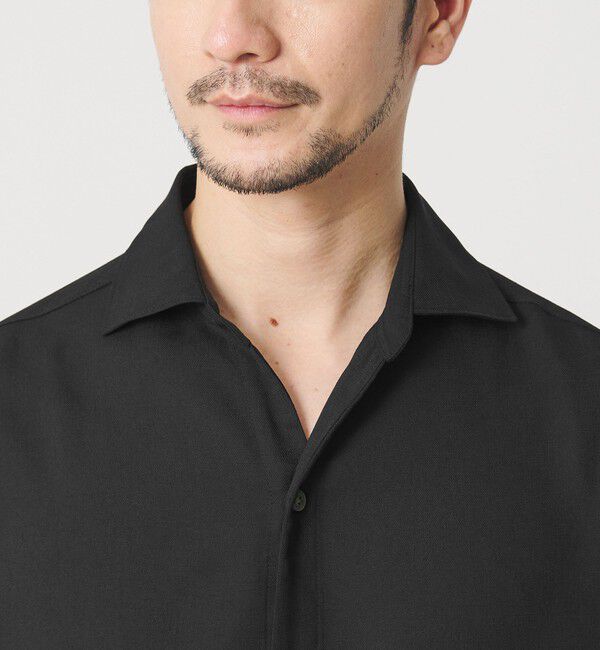 BEAUTY&YOUTH UNITED ARROWS「【WEB限定 WARDROBE SMART】リネンライク ワイドカラー スキッパー シャツ」|シャツ・ブラウス|