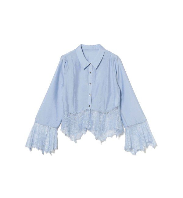 Ray BEAMS 「レース キリカエ フレア スリーブ シャツ」|シャツ・ブラウス|