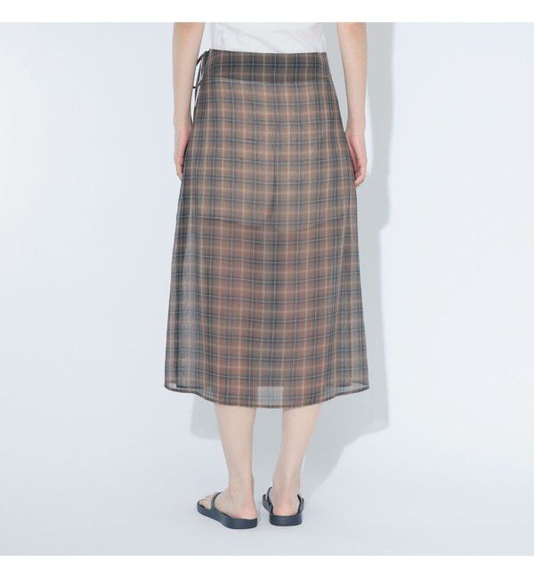 BEAMSBOY「maturely / ボイル チェック ラップ スカート」|スカート|