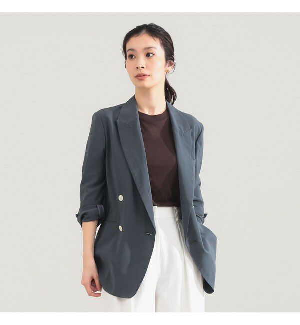 Demi-Luxe BEAMS 「AK+1 / シアー 4ボタン ダブル ジャケット」|ダッフルコート|