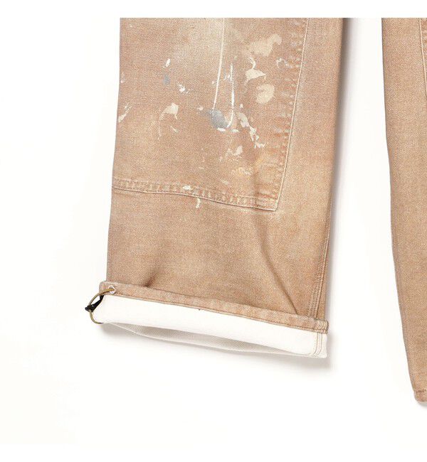 BEAMS「モック プリント ダブルニー スウェットパンツ」|チノ|