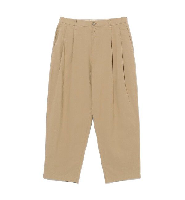 BEAMS「ダンガリー2プリーツ スラックス【ワイドテーパードフィット】」|チノ|