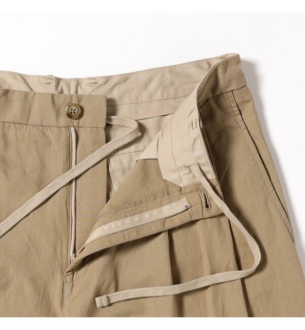 BEAMS「ダンガリー2プリーツ スラックス【ワイドテーパードフィット】」|チノ|