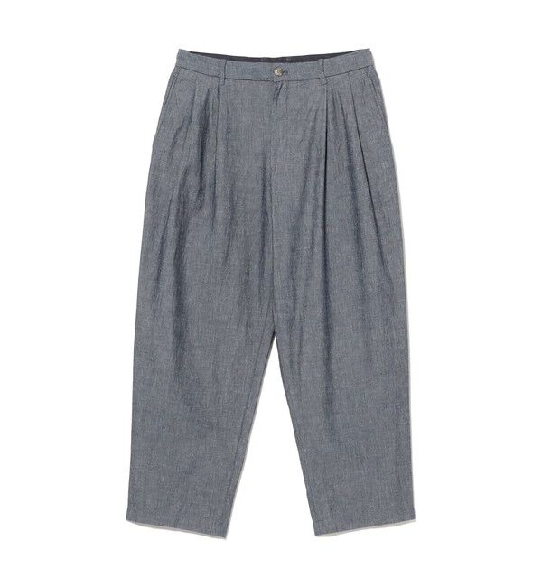 BEAMS「ダンガリー2プリーツ スラックス【ワイドテーパードフィット】」|チノ|