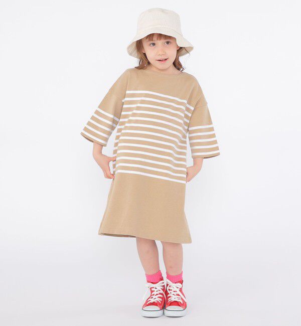 SHIPS KIDS「SHIPS KIDS:100～155cm / パネル ボーダー ワンピース」|ワンピース|