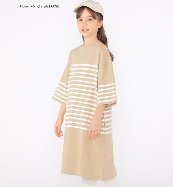 SHIPS KIDS「SHIPS KIDS:100～155cm / パネル ボーダー ワンピース」|ワンピース|