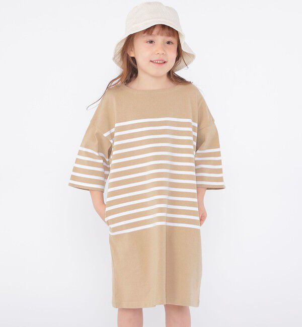 SHIPS KIDS「SHIPS KIDS:100～155cm / パネル ボーダー ワンピース」|ワンピース|