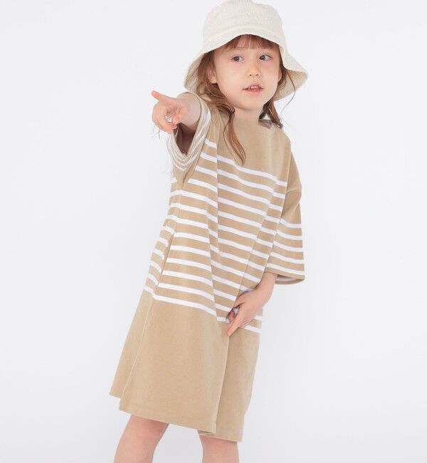SHIPS KIDS「SHIPS KIDS:100～155cm / パネル ボーダー ワンピース」|ワンピース|