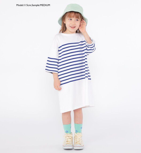 SHIPS KIDS「SHIPS KIDS:100～155cm / パネル ボーダー ワンピース」|ワンピース|