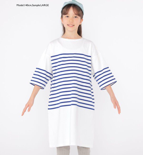 SHIPS KIDS「SHIPS KIDS:100～155cm / パネル ボーダー ワンピース」|ワンピース|