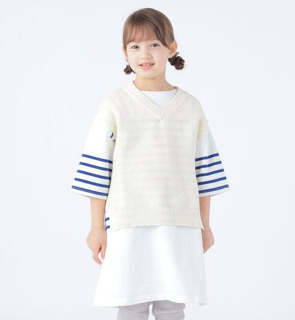 SHIPS KIDS「SHIPS KIDS:100～155cm / パネル ボーダー ワンピース」|ワンピース|