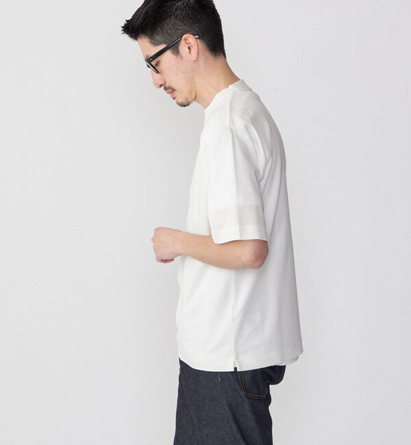 SHIPS「SHIPS:〈接触冷感〉トリコット ジャカード クルーネック Tシャツ」|Tシャツ・カットソー|