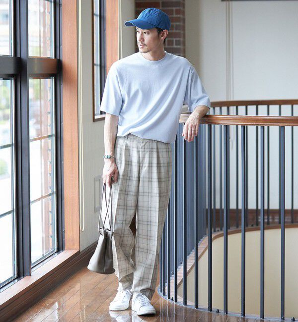 SHIPS「SHIPS:〈接触冷感〉トリコット ジャカード クルーネック Tシャツ」|Tシャツ・カットソー|