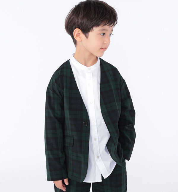 SHIPS KIDS「SHIPS KIDS:100～130cm / オックスフォード バンドカラー シャツ」|シャツ・ブラウス|