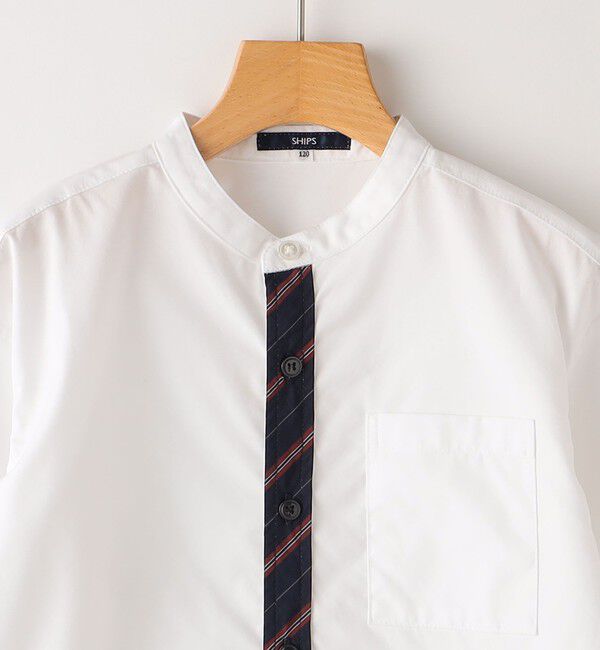 SHIPS KIDS「SHIPS KIDS:100～130cm / オックスフォード バンドカラー シャツ」|シャツ・ブラウス|