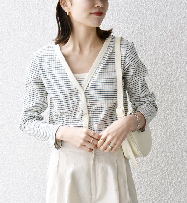 SHIPS any「SHIPS any:〈洗濯機可能〉テレコ ベアトップ セット カーディガン」|カーディガン|