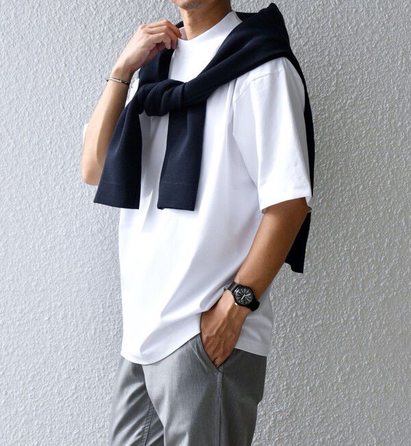 SHIPS any「SHIPS any:〈接触冷感/遮熱/UVカット機能等〉サマーファンクション モックネック Tシャツ 26SS◇」|Tシャツ・カットソー|