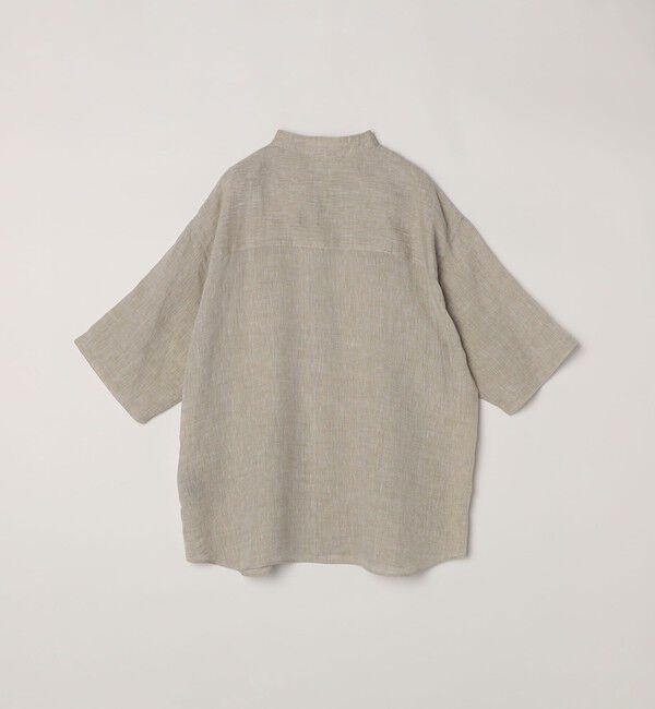 SHIPS any「SHIPS any: ピュアリネン バンド スキッパー ハーフスリーブ プルオーバー シャツ 25SS◇」|シャツ・ブラウス|