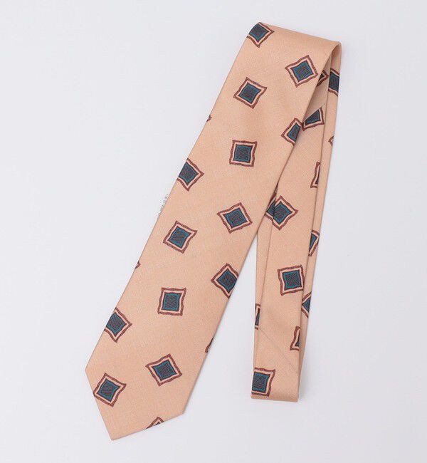 SHIPS「SHIPS: LUXURY シルク スクエア コモン プリント ネクタイ」|ネクタイ・蝶ネクタイ|ベージュ系