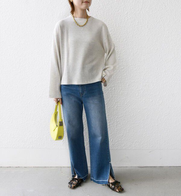 SHIPS for women「〈洗濯機可能〉ワイド スリーブ ワッフル プルオーバー」|Tシャツ・カットソー|