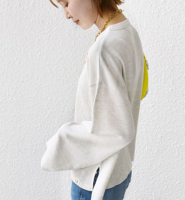 SHIPS for women「〈洗濯機可能〉ワイド スリーブ ワッフル プルオーバー」|Tシャツ・カットソー|
